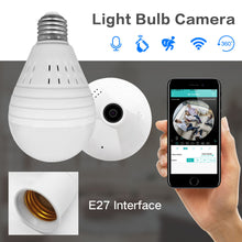 Load image into Gallery viewer, 1080P 360 Degree Wireless IP Hidden Camera Fisheye Light Bulb