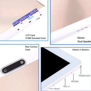 Google Play Android 7.0 OS 10" tablet Octa Core 4GB RAM 64GB Kids Tablets