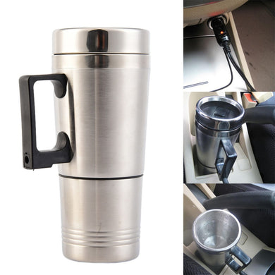 300ml Car Based Heating Stainless Steel Cup Travel Coffee Tea Cigarette Lighter