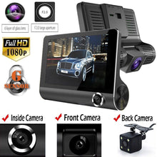 Load image into Gallery viewer, 4.0&quot; 1080P Dual Lens Full HD Car DVR Camera 170 Degree Rearview Camera G-sensor