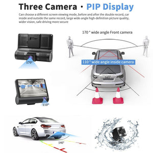 4.0" 1080P Dual Lens Full HD Car DVR Camera 170 Degree Rearview Camera G-sensor