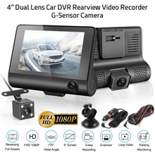 Load image into Gallery viewer, 4.0&quot; 1080P Dual Lens Full HD Car DVR Camera 170 Degree Rearview Camera G-sensor