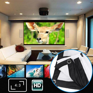 ALLOYSEED Portable Fold 120" Fabric Wall Hanging Projection Screen HD 3D LED