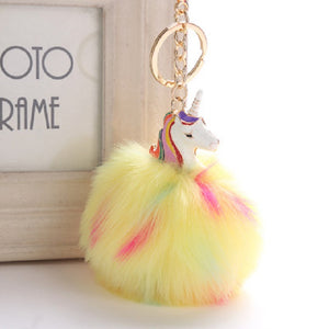 Anime Unicorn With Pom Pom Plush Toy With Key Chain