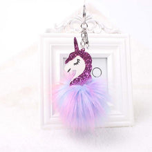 Load image into Gallery viewer, Anime Unicorn With Pom Pom Plush Toy With Key Chain