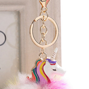 Anime Unicorn With Pom Pom Plush Toy With Key Chain