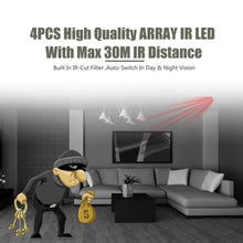 Load image into Gallery viewer, BESDER Wide Angle 2.8mm Outdoor IP Camera PoE 1080P 960P 720P Metal Case ONVIF Security Waterproof IP Camera CCTV 4PCS ARRAY LED