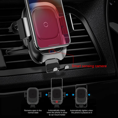 Baseus Qi Car Wireless Charger For iPhone Xs Max XR X Samsung Intelligent Infrared