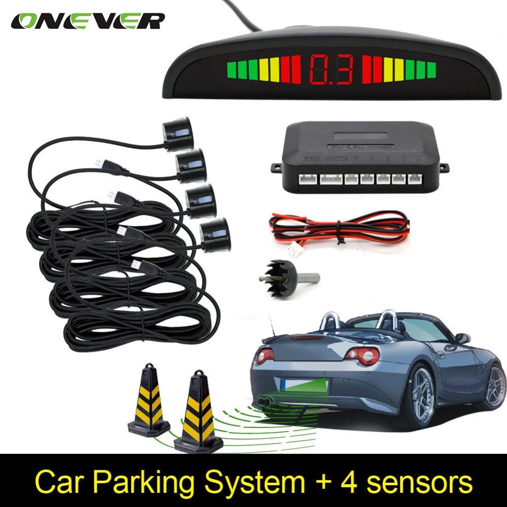 Car Auto Parktronic LED Parking Sensor With 4 Sensors Reverse Backup Car Parking Radar Monitor Detector System Backlight Display