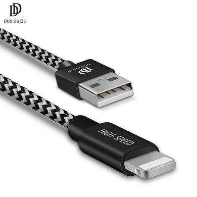 DUX DUCIS USB Cable for iPhone 6 7 8 Nylon Braided Fast Charging Cable for iPhone 5 5s 6s X Xs Data Charger for iPhone iPad Wire