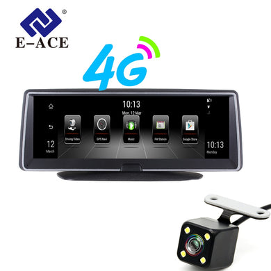 E-ACE 8 Inch 4G Android Dual Lens Car DVR GPS Navigator ADAS Full HD 1080P Dash Camera Auto Video Registrar Navigation Recorder