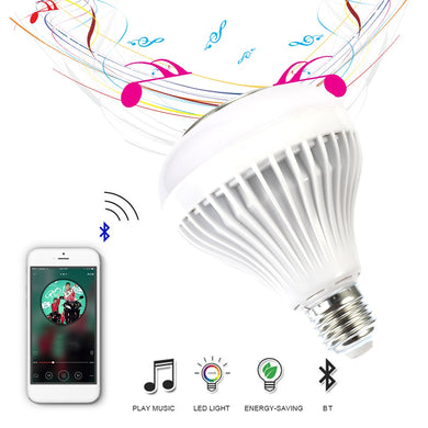 E27 Wireless BT RGB Bulb LED Lamp Smart Led Light Music Player Audio with Remote Control Without white light