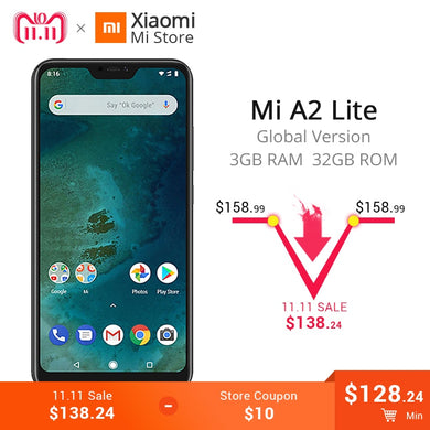 Global Version Xiaomi Mi A2 Lite 3GB RAM 32GB ROM SmartPhone Snapdragon 625 Octa Core 5.84