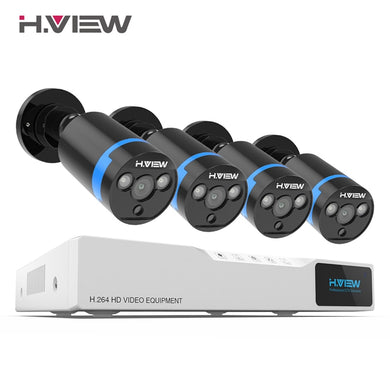 H.VIEW Security Camera System 8ch CCTV System 4 1080P CCTV Camera 2.0MP Camera Surveillance Kit 8ch DVR 1080P HDMI Video Output
