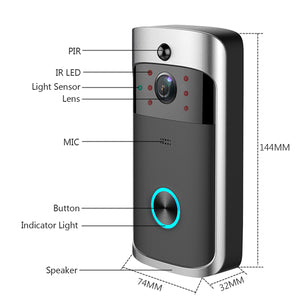 Home Security Wireless WiFi Smartphone Remote Video Camera Doorbell Rainproof  Two way talking HD Visual doorbell