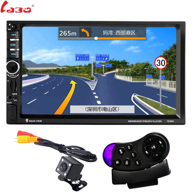 LaBo 7'' 2 Din Car Radio Multimedia Player GPS Navigation Camera Bluetooth MP4 MP5 Stereo Audio Auto steering-wheel Free Map