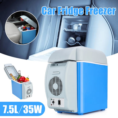 New 12V 7.5L 35W Mini Portable Car Refrigerator Cooler Freezer Car Fridge Freezer Cooler Warmer 2 Modes Box Fridge Travel Boat