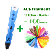 Load image into Gallery viewer, Original Myriwell 3D printing pen1.75mm ABS Smart 3d drawing pens+Free Filament+transparent PC soft drawing board 5 free gifts