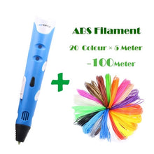 Load image into Gallery viewer, Original Myriwell 3D printing pen1.75mm ABS Smart 3d drawing pens+Free Filament+transparent PC soft drawing board 5 free gifts