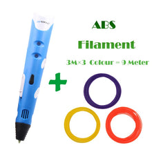 Load image into Gallery viewer, Original Myriwell 3D printing pen1.75mm ABS Smart 3d drawing pens+Free Filament+transparent PC soft drawing board 5 free gifts
