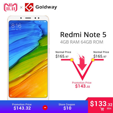 Original Xiaomi Redmi Note 5 4GB RAM 64GB ROM Snapdragon 636 Octa Core 5.99
