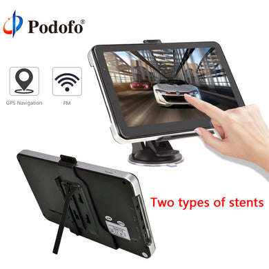 Podofo 7 inch Vehicle Truck Car GPS Navigation Navigator Win CE Media Touch Screen 800 x 480 Multi-media Player with Free Maps
