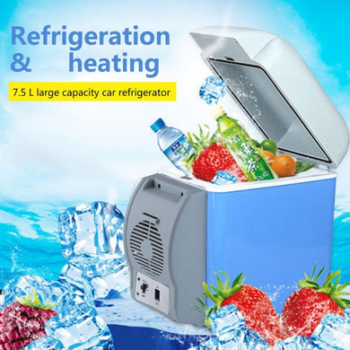 Portable 7.5L/6L Mini Large Capacity Car Electric Fridge Travel Refrigerator Box Cooler&Warmer Heating Cooling 12V With Strap