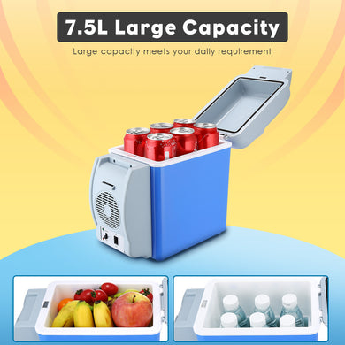 Portable 7.5L Cooling Warming Vehicle Fridge Freezer Mini Dual-mode Car Refrigerators 12V Icebox Travel Home Refrigerator 3 hole