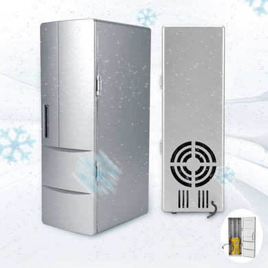 Portable Mini USB Fridge Freezer Cans Drink Beer Cooler Warmer Travel Refrigerator Icebox Car Office Use Oversea