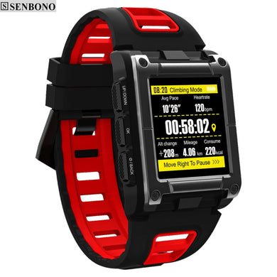 SENBONO S929 GPS Clock Compass WristWatch Bluetooth Smart Watch Waterproof Swimming Heart Rate men's sport Watch track