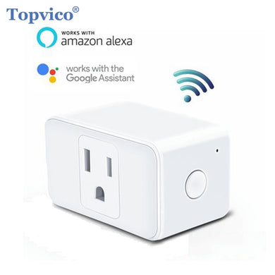 Topvico WIFI Switch Smart Plug Socket Power Timer US 100 -250V work Google Home Amazon Alexa Echo Smart House Home Automation