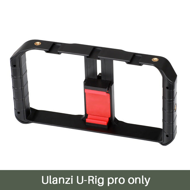 Ulanzi Smartphone Camera Handheld Video Rig Video Gear with Wide Angle Lens Microphone LED Light for iPhone Max X 8 7 Samsung S8