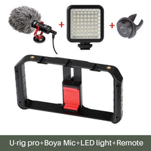 Load image into Gallery viewer, Ulanzi Smartphone Camera Handheld Video Rig Video Gear with Wide Angle Lens Microphone LED Light for iPhone Max X 8 7 Samsung S8
