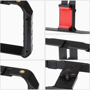 Ulanzi Smartphone Camera Handheld Video Rig Video Gear with Wide Angle Lens Microphone LED Light for iPhone Max X 8 7 Samsung S8