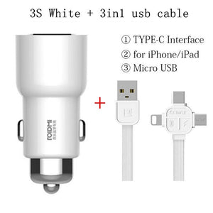 Xiaomi ROIDMI 3S Bluetooth 5V 3.4A Car Charger Music Player FM Smart APP for iPhone and Android Smart Control MP3 Player