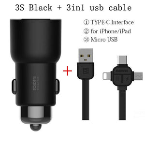 Xiaomi ROIDMI 3S Bluetooth 5V 3.4A Car Charger Music Player FM Smart APP for iPhone and Android Smart Control MP3 Player