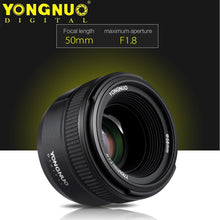 Load image into Gallery viewer, YONGNUO YN50mm F1.8 Large Aperture Auto Focus Lens For Nikon D800 D300 D700 D3200 D3300 D5100 D5200 D5300 DSLR Camera Lens