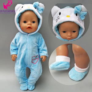 Doll Clothes for 43cm Baby Doll Coat Unicorn Hoodie 17" or 18" Baby Doll Dress