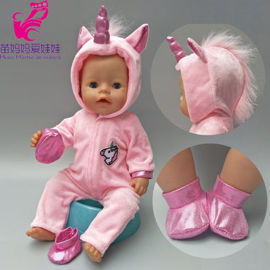 Doll Clothes for 43cm Baby Doll Coat Unicorn Hoodie 17