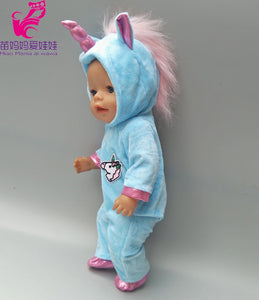Doll Clothes for 43cm Baby Doll Coat Unicorn Hoodie 17" or 18" Baby Doll Dress