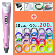 Load image into Gallery viewer, myriwell 3d pen 3d pens,LED display,ABS/PLA Filament,3 d pen Add special brackets to protect hands, 3d printed pen Gift for Kids