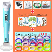 Load image into Gallery viewer, myriwell 3d pen 3d pens,LED display,ABS/PLA Filament,3 d pen Add special brackets to protect hands, 3d printed pen Gift for Kids